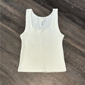 SKIMS Ribbed Scoop Tank Top - White